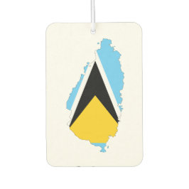 St Lucia Flag Karte Autolufterfrischer