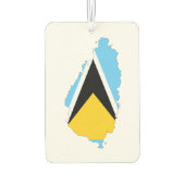 St Lucia Flag Karte Autolufterfrischer (Rückseite)