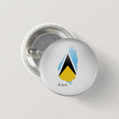 St Lucia Flag Karte Button (Vorne & Hinten)