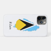 St Lucia Flag Karte Case-Mate iPhone Hülle (Rückseite (Horizontal))