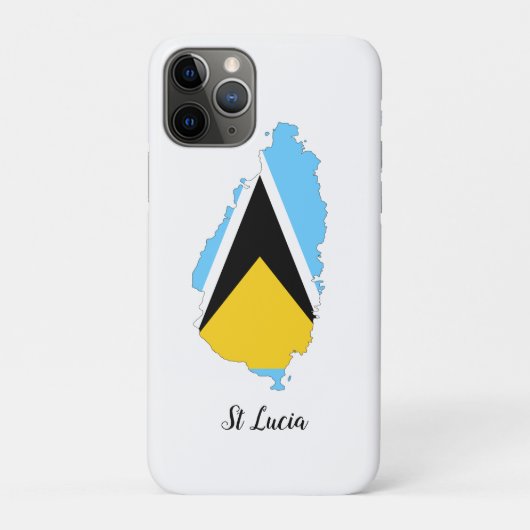 St Lucia Flag Karte Case-Mate iPhone Hülle (Rückseite)