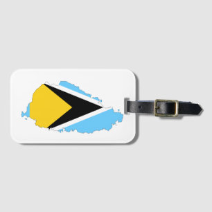 St Lucia Flag Karte Gepäckanhänger