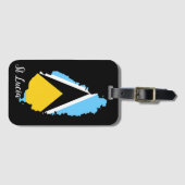 St Lucia Flag    Karte Gepäckstück Gepäckanhänger (Vorderseite (Horizontal))