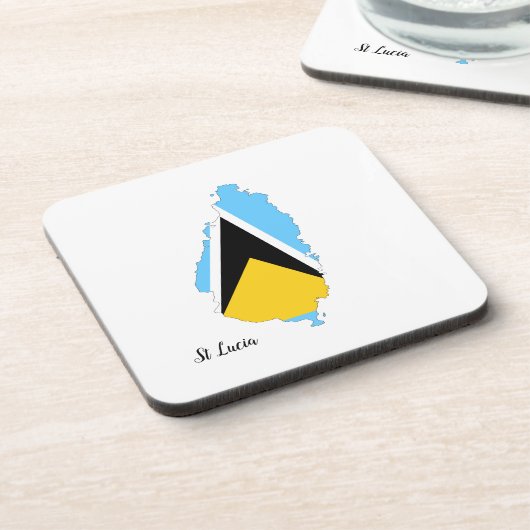 St Lucia Flag Karte Getränkeuntersetzer (Linke Seite)