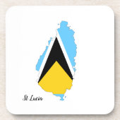 St Lucia Flag Karte Getränkeuntersetzer (Vorderseite)