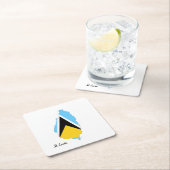 St Lucia Flag Karte   Rechteckiger Pappuntersetzer (Vor Ort)