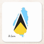 St Lucia Flag Karte   Rechteckiger Pappuntersetzer (Vorderseite)