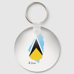 St Lucia Flag Karte Schlüsselanhänger