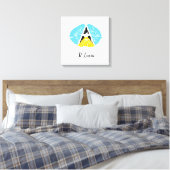 St Lucia Flag Lippen Canvas Print Leinwanddruck (Insitu (Schlafzimmer))