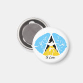 St. Lucia Flag Magnet (Vorderseite/Rückseite)