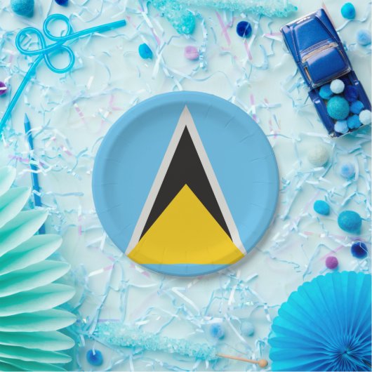 St. Lucia Flag Pappteller (Party)
