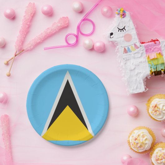 St. Lucia Flag Pappteller (Party)