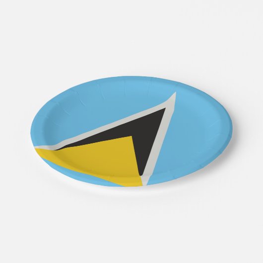 St. Lucia Flag Pappteller (Schrägansicht)