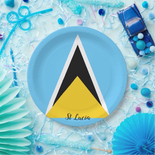 St. Lucia Flag Pappteller (Party)