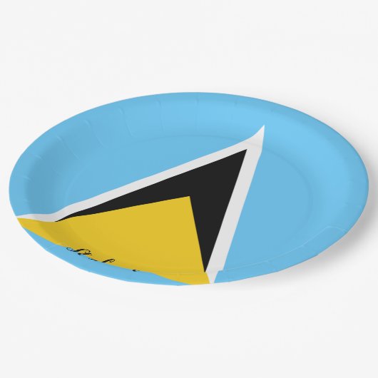 St. Lucia Flag Pappteller (Schrägansicht)