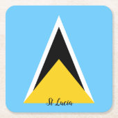 St. Lucia Flag  Rechteckiger Pappuntersetzer (Vorderseite)