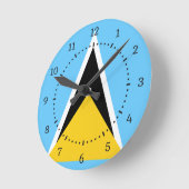 St. Lucia Flag Runde Uhr (Winkel)