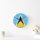 St. Lucia Flag Runde Uhr (Zuhause)