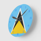 St. Lucia Flag Runde Uhr (Winkel)