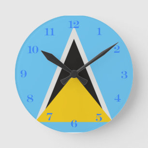 St. Lucia Flag Runde Uhr