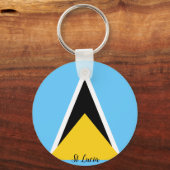St. Lucia Flag Schlüsselanhänger (Vorderseite)