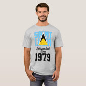 St. Lucia Flag Unabhängigkeit Feier T-Shirt (Vorne ganz)