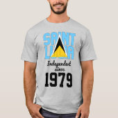 St. Lucia Flag Unabhängigkeit Feier T-Shirt (Vorderseite)