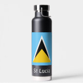 St Lucia Flag Wasser Flasche (Links)