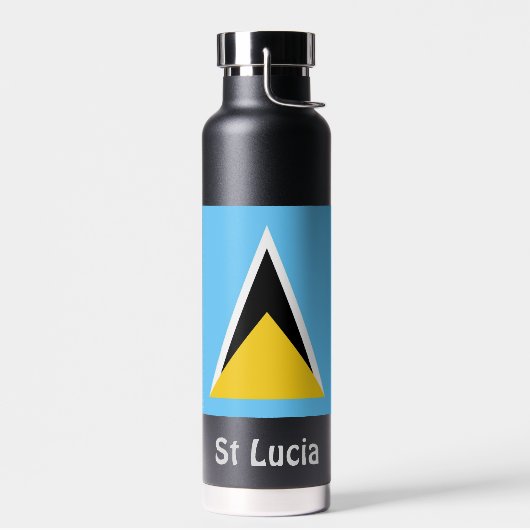St Lucia Flag Wasser Flasche (Links)