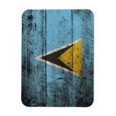 St. Lucia Flagge auf Altholzkörner Magnet (Vertikal)