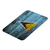 St. Lucia Flagge auf Altholzkörner Magnet (Linke Seite)