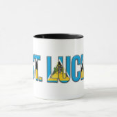 St. Lucia-Flagge Text | Karibischer Stolz Design Tasse (Zentrum)