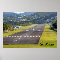 St. Lucia Flugzeug und Airstrip Foto