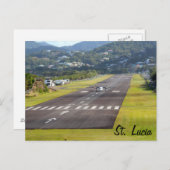 St. Lucia Flugzeug und Airstrip Foto Postkarte (Vorne/Hinten)