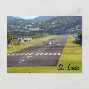St. Lucia Flugzeug und Airstrip Foto Postkarte