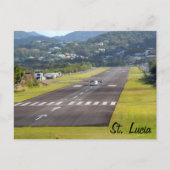 St. Lucia Flugzeug und Airstrip Foto Postkarte (Vorderseite)