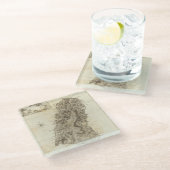 St Lucia Glasuntersetzer (Schrägansicht)