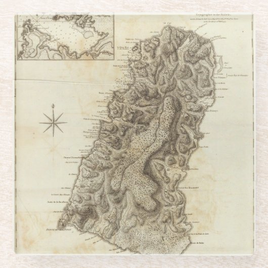 St Lucia Glasuntersetzer (Vorderseite)