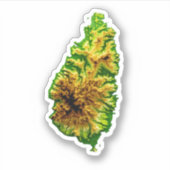 St Lucia Green Map Aufkleber (Vorderseite)
