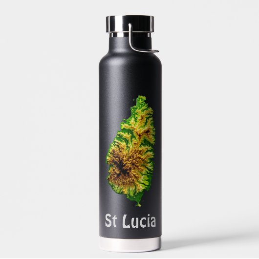 St Lucia Green Map Wasserflasche Trinkflasche (Links)