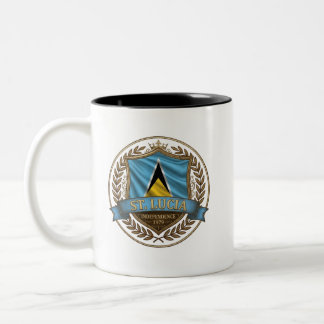 St. Lucia Heritage Crest | Karibischer Stolz Zweifarbige Tasse