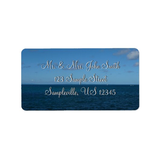 St. Lucia Horizon Blauer Ozean Adressaufkleber (Vorne)