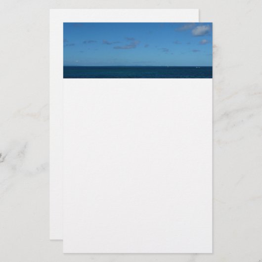 St. Lucia Horizon Blauer Ozean Briefpapier (Vorne/Hinten)