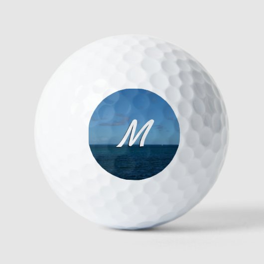 St. Lucia Horizon Blauer Ozean Golfball (Vorderseite)