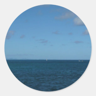 St. Lucia Horizon Blauer Ozean Runder Aufkleber