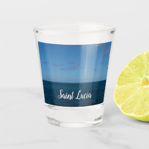 St. Lucia Horizon Blauer Ozean Schnapsglas