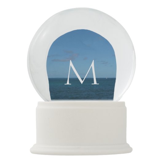 St. Lucia Horizon Blauer Ozean Schneekugel (Vorderseite)