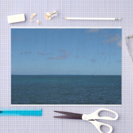 St. Lucia Horizon Blauer Ozean Seidenpapier (Handwerk)