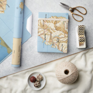 St. Lucia Island Map (1991)  Geschenkpapier