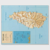 St. Lucia Island Map (1991) Geschenkpapier (Flach)